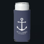 Personalisierte Trauzeuge der Nautischen Marine Selters Dosenkühler<br><div class="desc">Moderne Minimalistische Nautical Navy Blue Anchor Personalisierte Trauzeugen Can Cooler mit weißem Anker und dem Namen des personalisierten Trauzeugen mit dem Titel in weißen modernen Sans Serif Schriftart Stil auf marineblau Hintergrund. Auch perfekt für Trauzeuge,  Brautvater,  Ringträger,  Trauzeugin,  Blume Mädchen,  Brautmutter und mehr.</div>