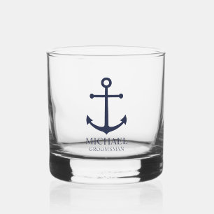 Personalisierte Trauzeuge der Nautischen Marine Whiskyglas