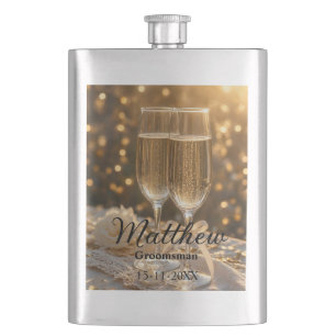 Personalisierte Trauzeugen-Flasche mit individuell Flachmann