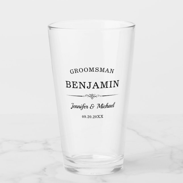 Personalisierte Trauzeugen Geschenk Elegantes Hoch Glas (Vorderseite)