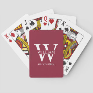 Personalisierte Trauzeugen-Monogramm & Name Spielkarten