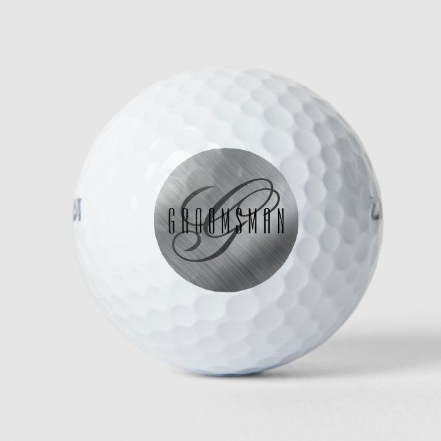 Personalisierte Trauzeugen, silber gebürstet Golfball (Vorderseite)