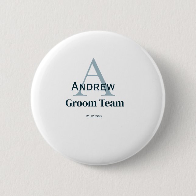 personalisierte Trauzeugen von einfachen Monogramm Button (Vorderseite)