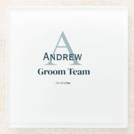 personalisierte Trauzeugen von einfachen Monogramm Glasuntersetzer