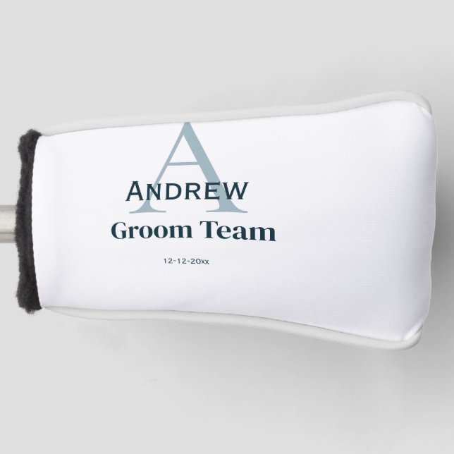 personalisierte Trauzeugen von einfachen Monogramm Golf Headcover (Vorderseite)