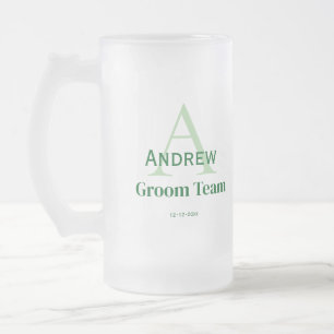 personalisierte Trauzeugen von einfachen Monogramm Mattglas Bierglas