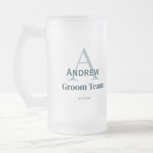 personalisierte Trauzeugen von einfachen Monogramm Mattglas Bierglas