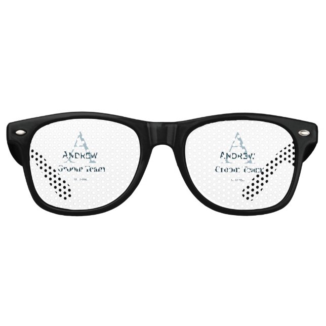 personalisierte Trauzeugen von einfachen Monogramm Partybrille (Vorderseite)