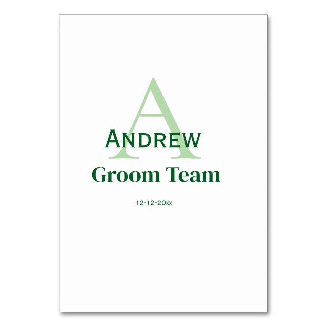 personalisierte Trauzeugen von einfachen Monogramm Tischnummer (Vorderseite)
