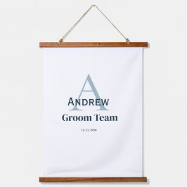 personalisierte Trauzeugen von einfachen Monogramm Wandteppich Mit Holzrahmen