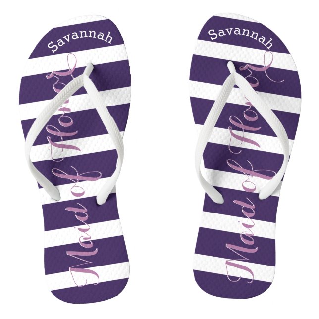 Personalisierte Trauzeugin Lila oder Farbe Flip Flops (Fußbett)