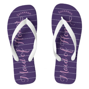 Personalisierte Trauzeugin Lila oder Farbe Flip Flops