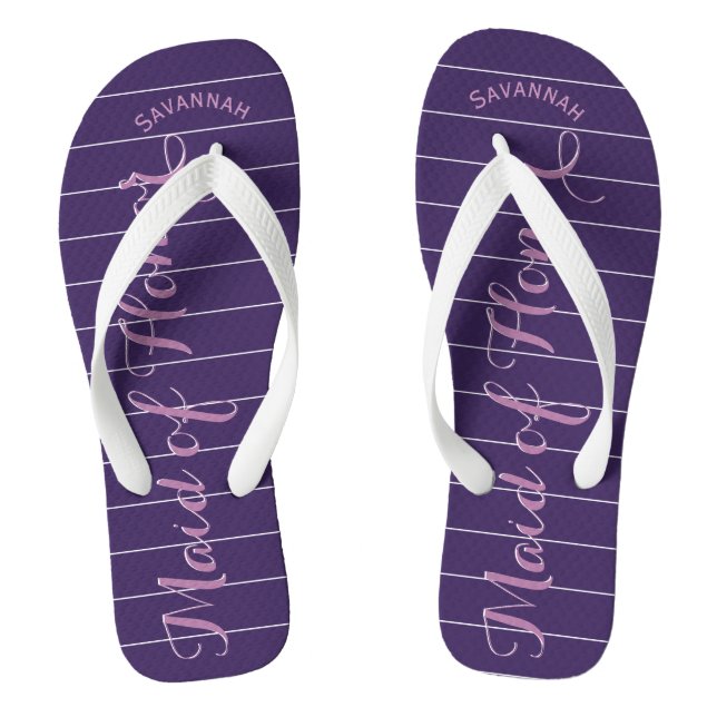 Personalisierte Trauzeugin Lila oder Farbe Flip Flops (Fußbett)