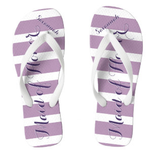 Personalisierte Trauzeugin Lila oder Farbe Flip Flops