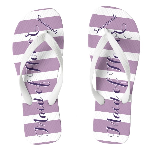Personalisierte Trauzeugin Lila oder Farbe Flip Flops (Fußbett)