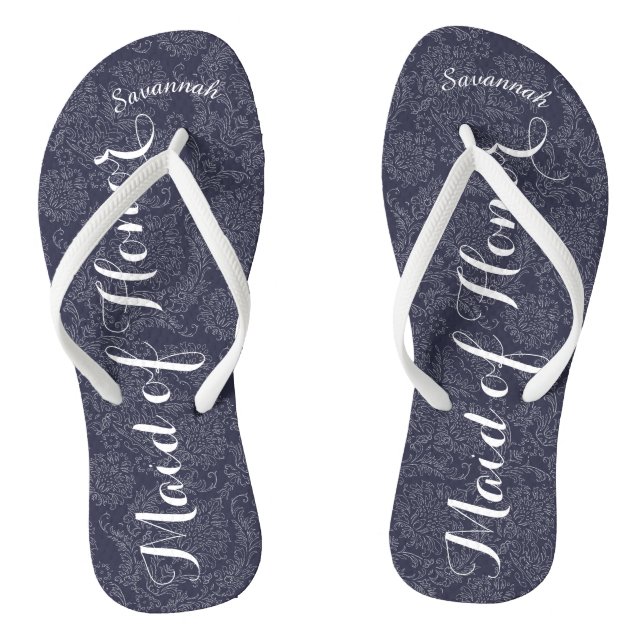Personalisierte Trauzeugin Navyor Flip Flops (Fußbett)