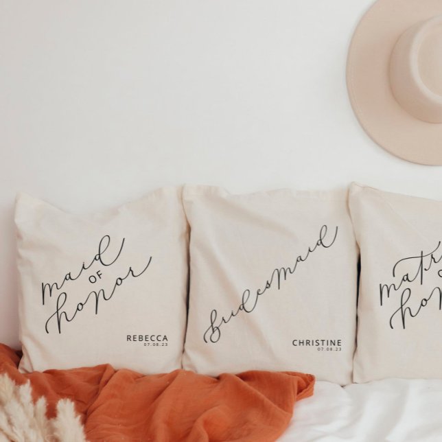 Personalisierte Trauzeugin Niedliche Script Tote T Tragetasche (Von Creator hochgeladen)