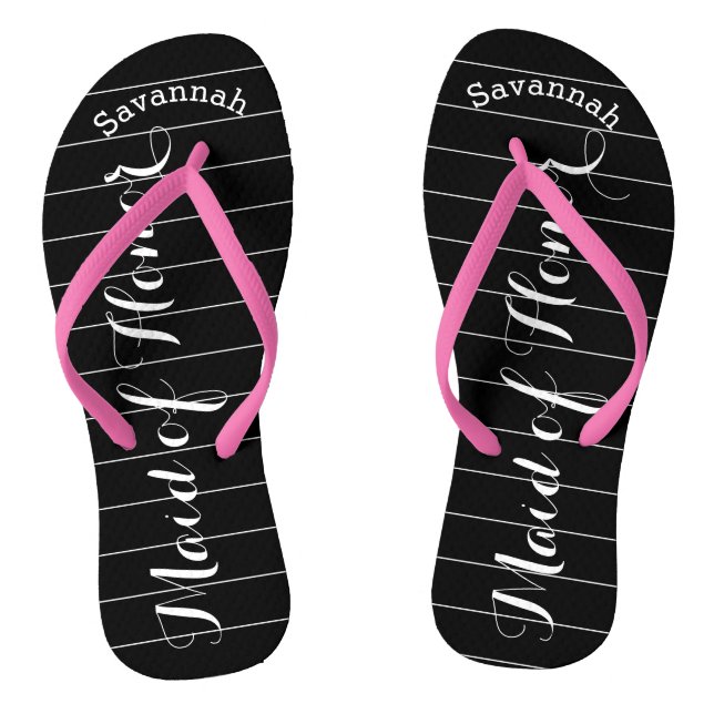 Personalisierte Trauzeugin PINK oder Farbe Flip Flops (Fußbett)