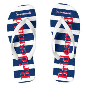 Personalisierte Trauzeugin Red White Blue Flip Flops
