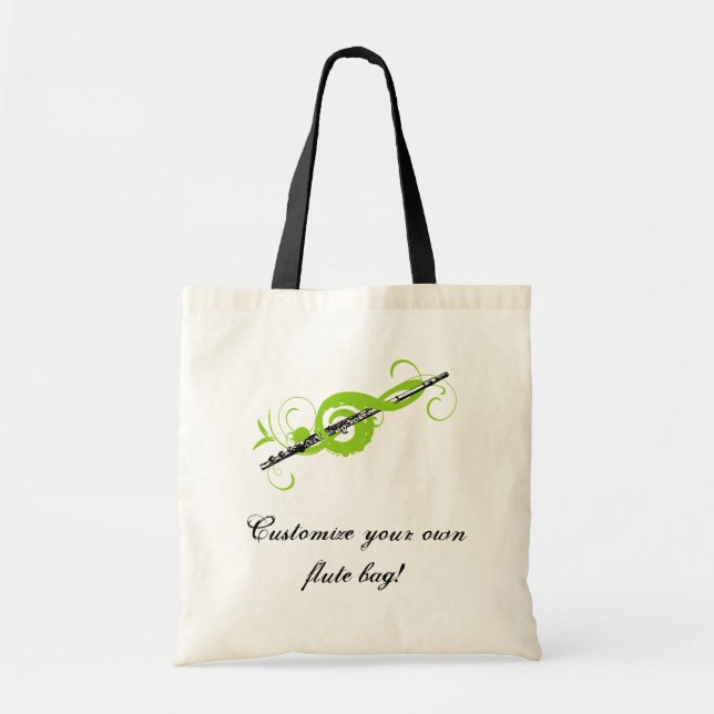Personalisierte Treble Clef & Flute Tragetasche (Vorne)