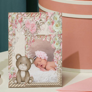 Personalisierte Treffen Sie Unsere Neue Baby-Ankün Feiertagskarte