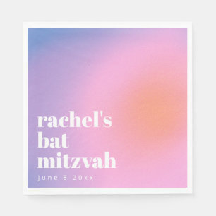 Personalisierte trendige lila Bat Mitzvah Serviette