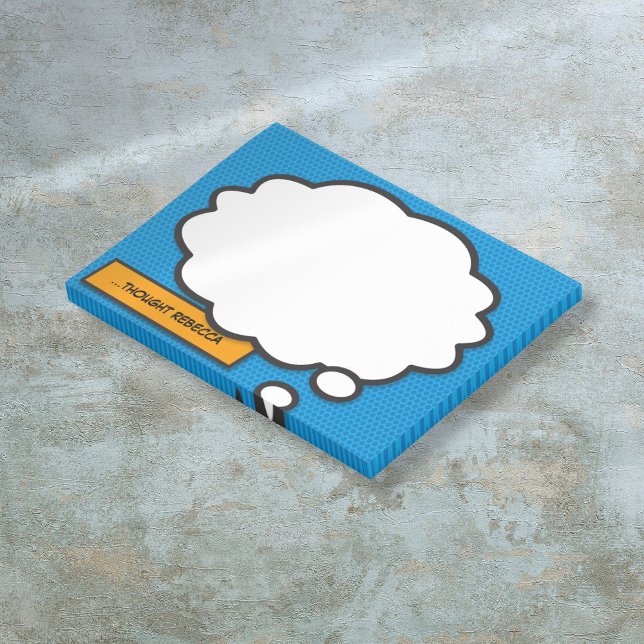 Personalisierte trendige Sprechblase im Comic-Stil Post-it Klebezettel (Personalized Trendy Comic Book Think Bubble Post-it Notes)