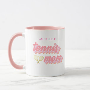 Personalisierte trendige Tennis-Mom-Pink Tasse