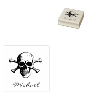 Personalisierte Trendwender Skull & Crossbones Gummistempel
