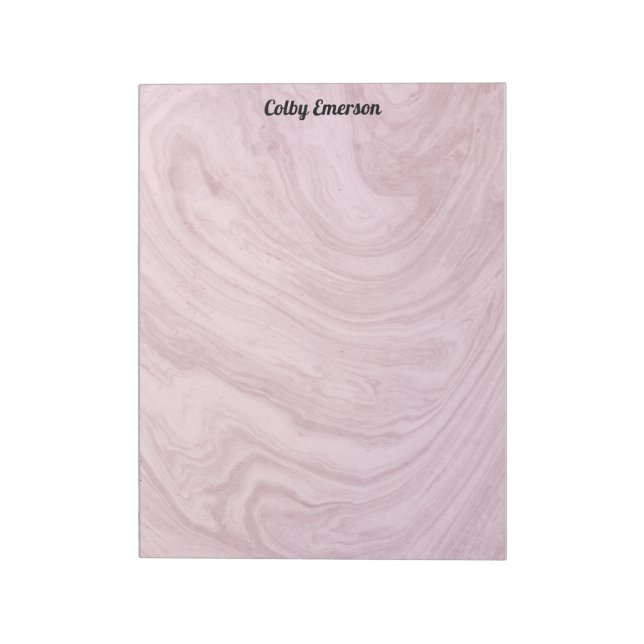 Personalisierte Trendy Pink Lila Marbella Wirbel Notizblock (Rotiert)