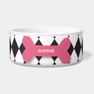 Personalisierte trendy rosa Hundeknochen-Nahrung Napf