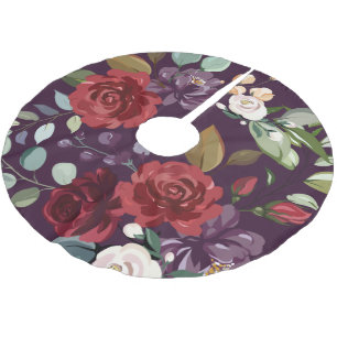 Personalisierte Treppenkleidung Lila Rose Gold Geo Polyester Weihnachtsbaumdecke