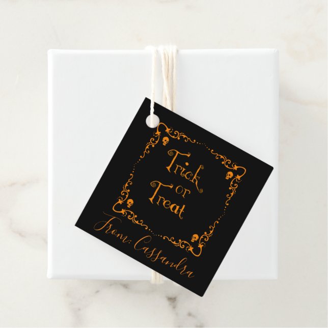 Personalisierte Trick- oder Treat-Liebesmarken Geschenkanhänger (Beispiel)