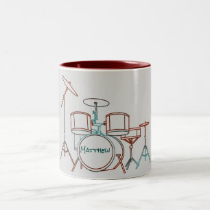 Personalisierte Trommel-Set-Tasse Zweifarbige Tasse