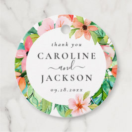 Personalisierte Tropenhochzeit Geschenkanhänger