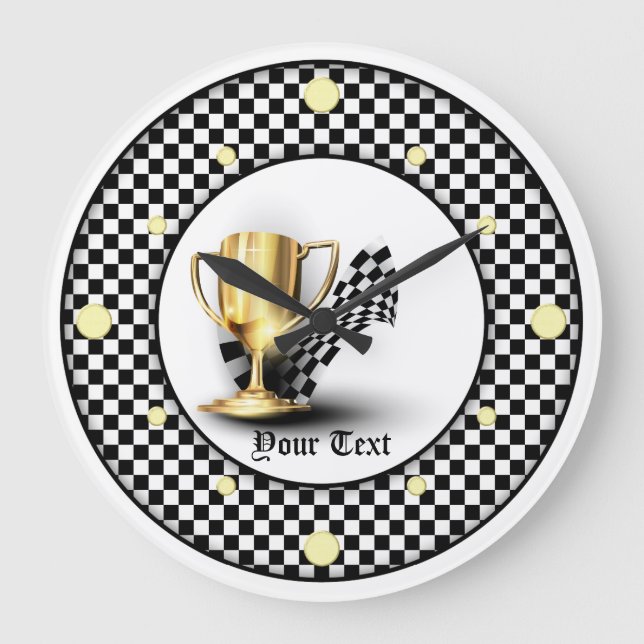 Personalisierte Trophäe an der Wand Große Wanduhr (Vorderseite)