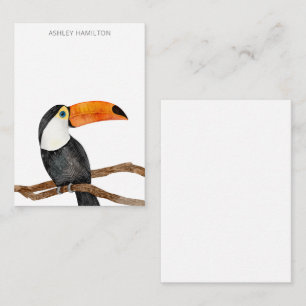 Personalisierte Tropical Bird Watercolor-Karte Mitteilungskarte