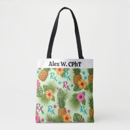 Personalisierte Tropische Ananas & RX Pharmacy-Tas