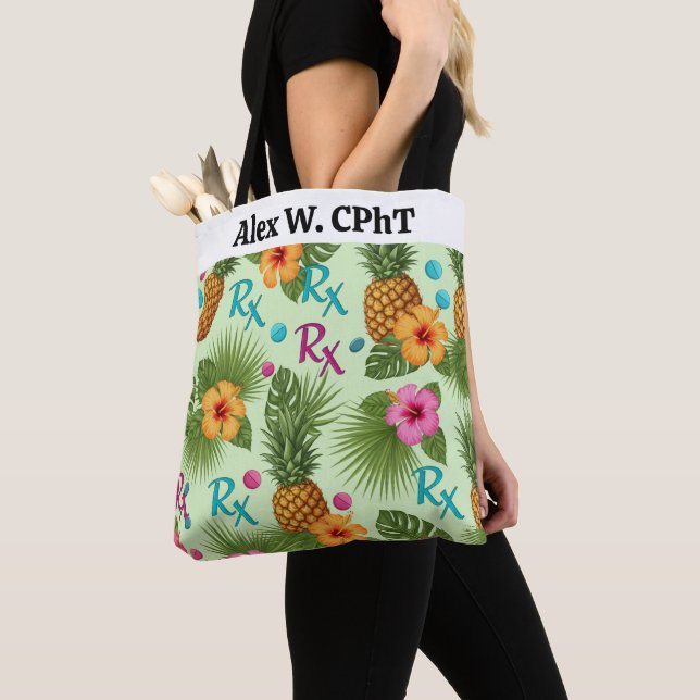 Personalisierte Tropische Ananas & RX Pharmacy-Tas (Von Nahem)