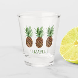 Personalisierte tropische Ananas Schnapsglas