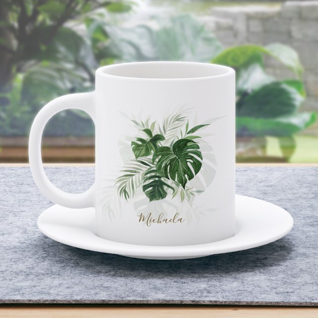 Personalisierte tropische Blätter Kaffeetasse (Von Creator hochgeladen)
