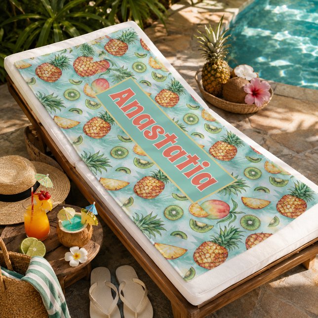 Personalisierte tropische Früchte  Strandtuch (Von Creator hochgeladen)