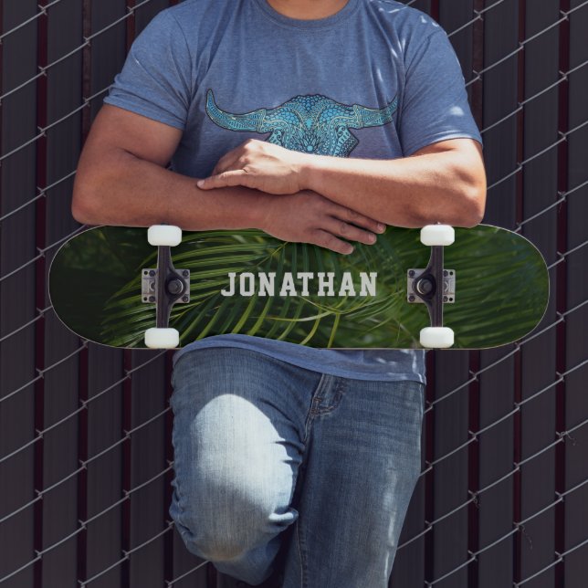 Personalisierte tropische Palme Skateboard (Außenbereich 3)