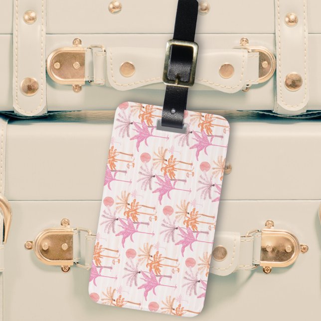 Personalisierte tropische Palmenbaumlandschaft Gepäckanhänger (Von Creator hochgeladen)