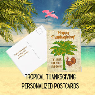 Personalisierte tropische Thanksgiving-Grußkarte Feiertagspostkarte