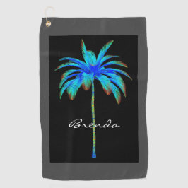 Personalisierte tropische Türkis-Palme Golfhandtuch