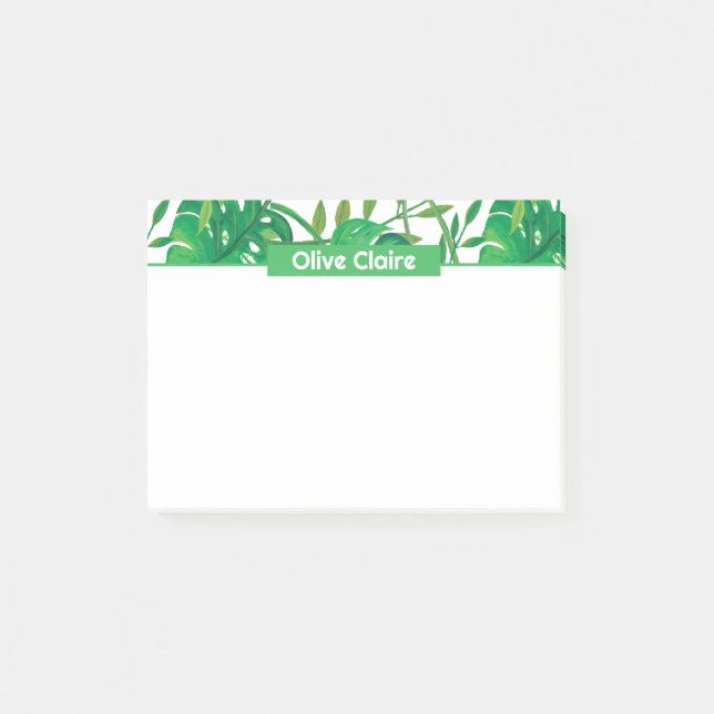 Personalisierte tropische Umrandung Post-it Klebezettel (Vorderseite)