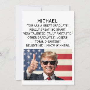 Personalisierte Trump Abschluss Card, lustiger Geb Feiertagskarte