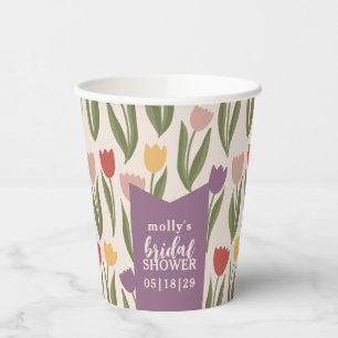 Personalisierte Tulpen-Brautjungfernparty Pappbecher