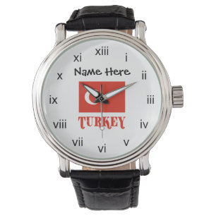 Personalisierte Türkei und türkische Flagge  Armbanduhr